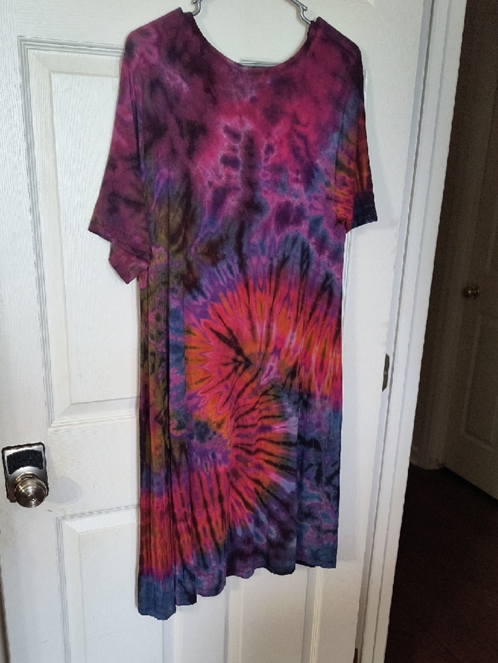 Kathmandu Purple and Pink Tie-Dye V-Neck Dress - Picture 3 of 4